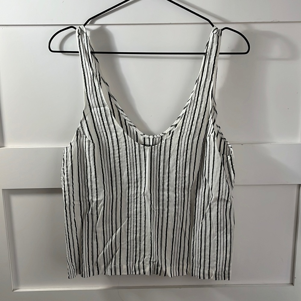 REFORMATION | EUC White with Black Stripe Tank XS
